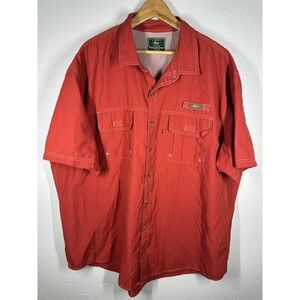 G.H. Bass Shirt Mens 3XL Red Explorer Fishing Short Sleeve Button Down 6675